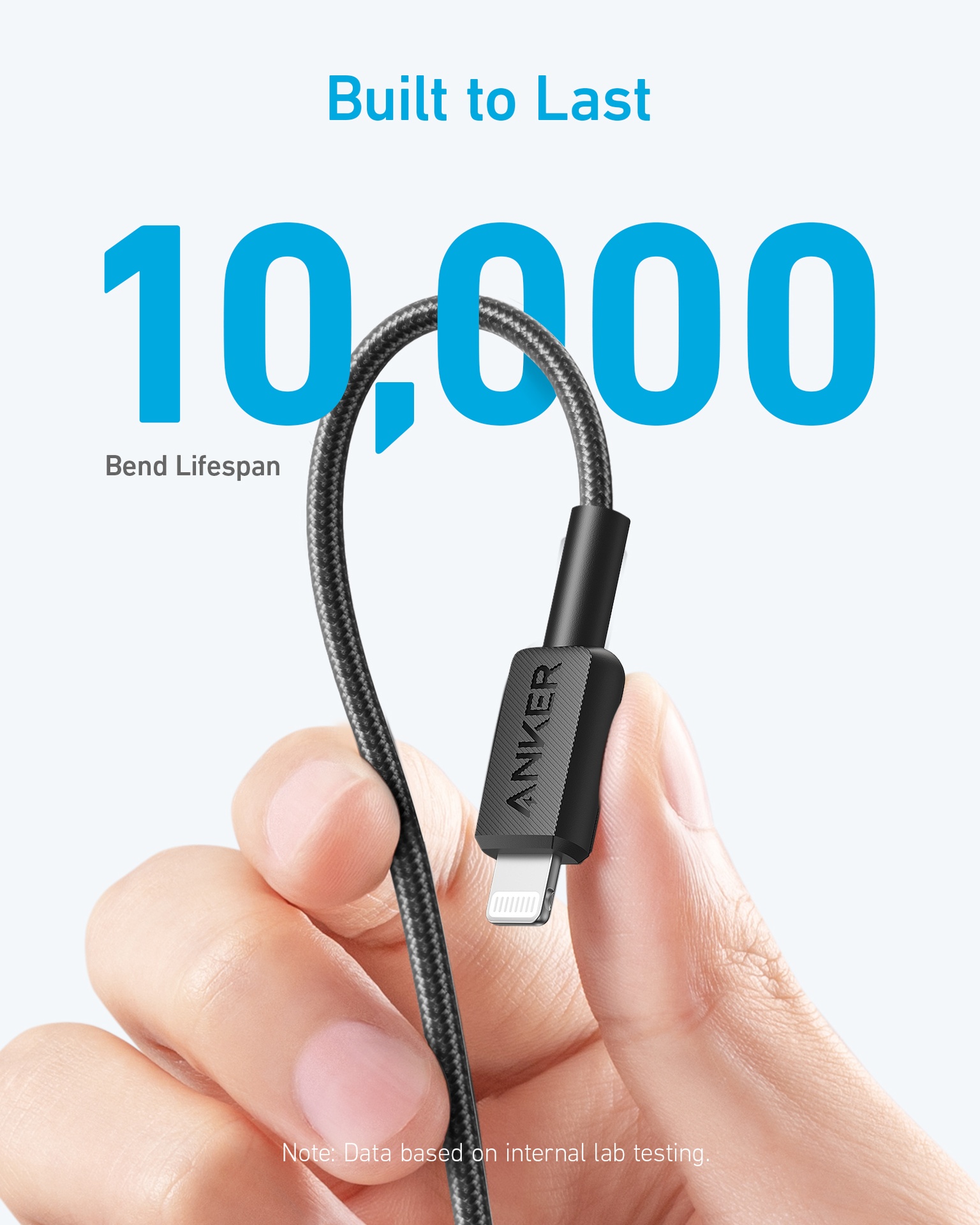 Anker 322 USB-C to Lightning Braided Cable (0.9m/3ft) -Black