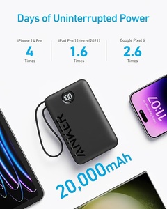 [A1647H11] Anker 335 Power Bank (20K 22.5W PD, Built-In USB-C Cable) -Black