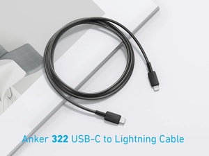 [A81B5H11] Anker 322 USB-C to Lightning Cable Braided (0.9m/3ft) -Black