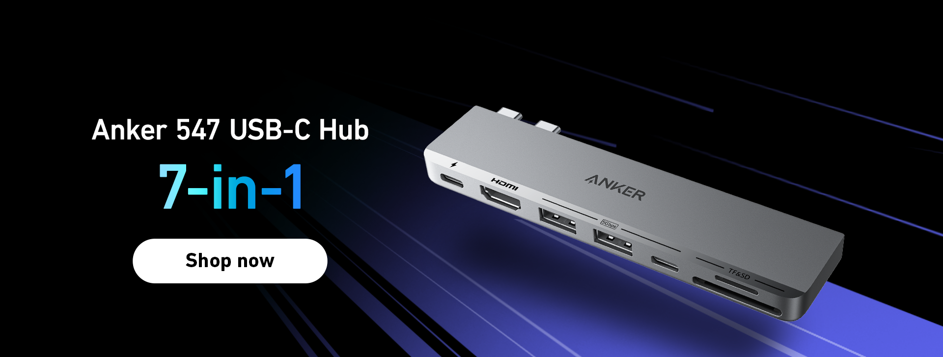 Anker 547 USB-C Hub (7-in-2, for MacBook) Gray